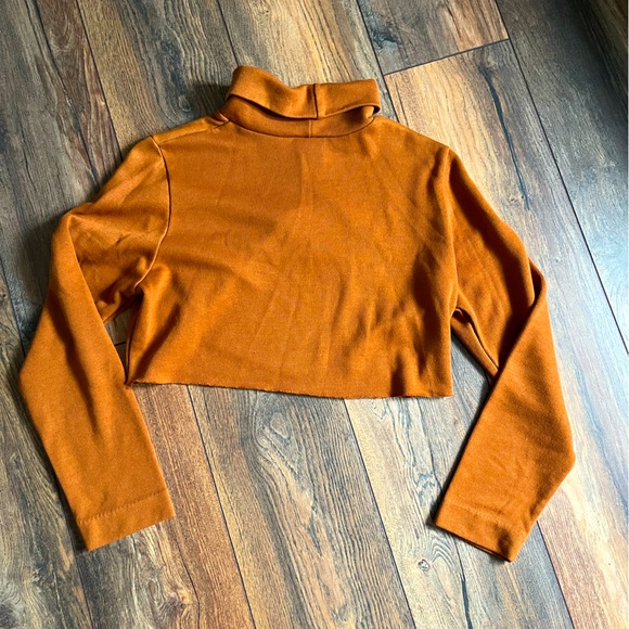 Orange-brown cropped turtleneck - Picture 2 of 7